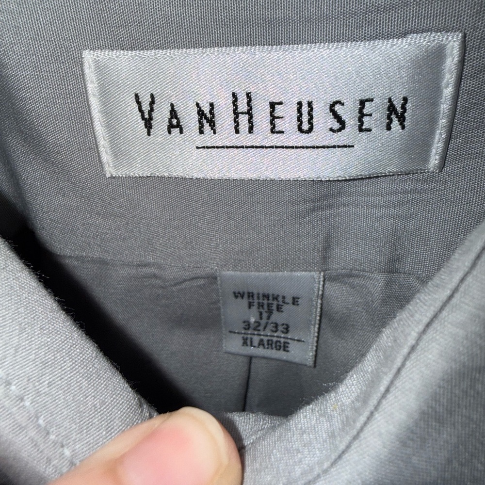 Van Heusen Men's Classic Gray Dress Shirt - Picture 3 of 3